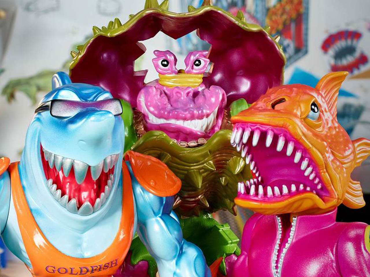 M.U.S.C.L.E Mattel Street Sharks Figures Complete Set Brand New Sealed 