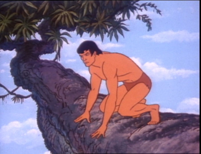Underrated 70s Cartoon - Tarzan swinging through jungle in 70s cartoon