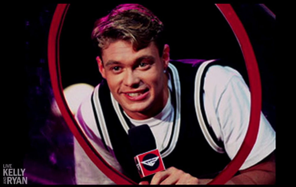 Young Ryan Seacrest hosting Gladiators 2000 with kid contestants