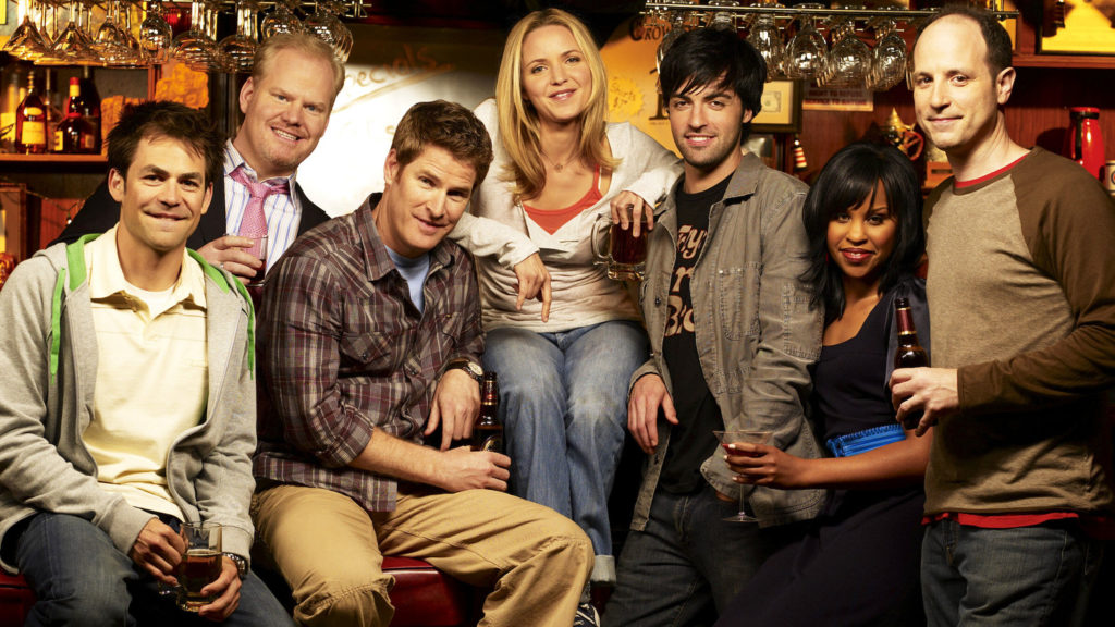 Underrated 2000s Sitcoms - Jordana Spiro and cast of My Boys - 01