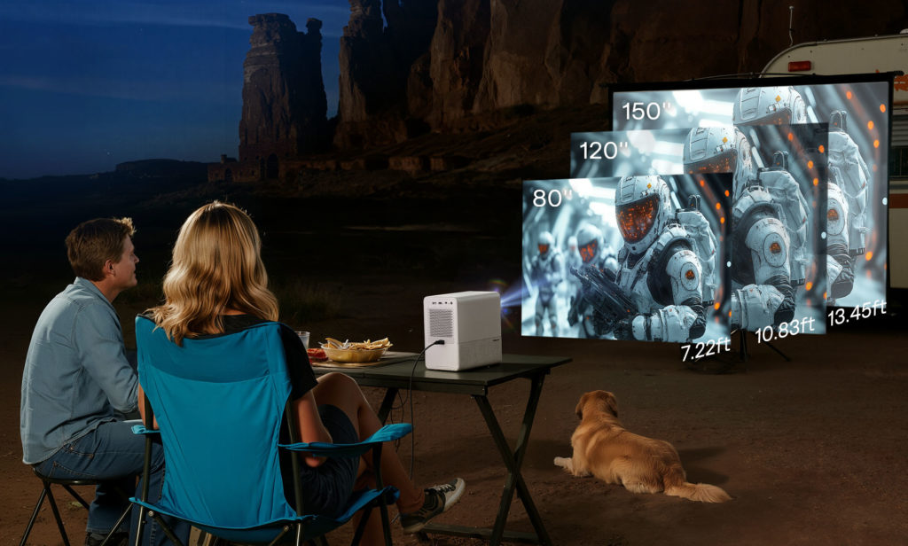 Aurzen Roku TV Smart Projector - Outdoor