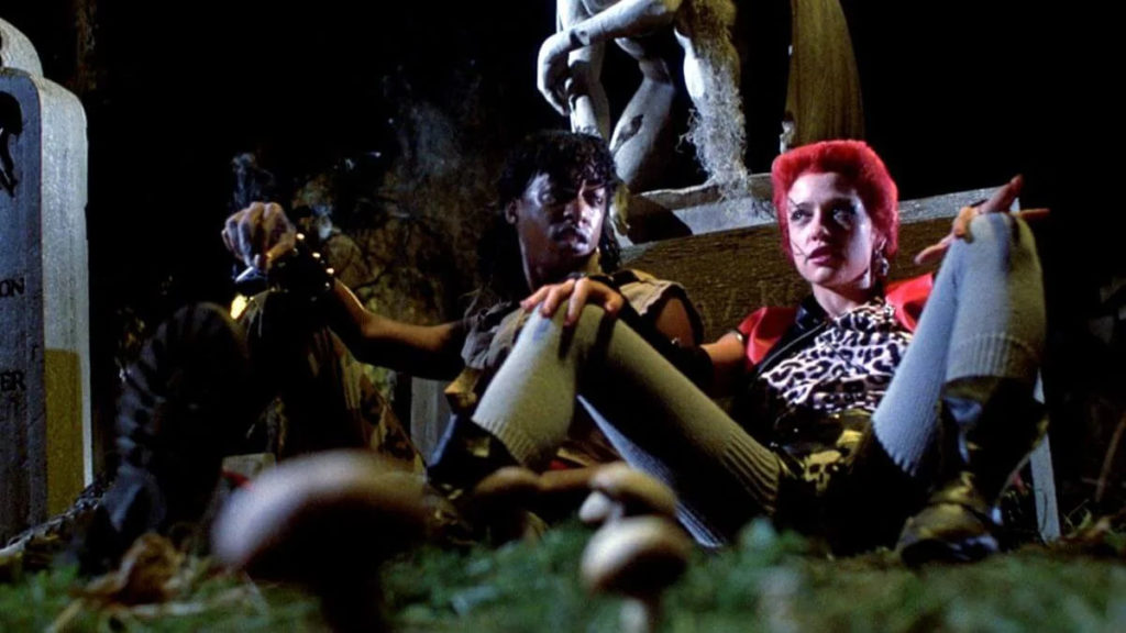 Cult classic 80s horror - Return of the Living Dead punk cemetery