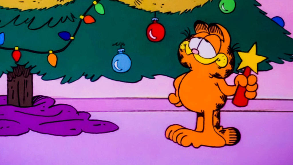Lost 80s Christmas Specials - Garfield at the Christmas tree in A Garfield Christmas