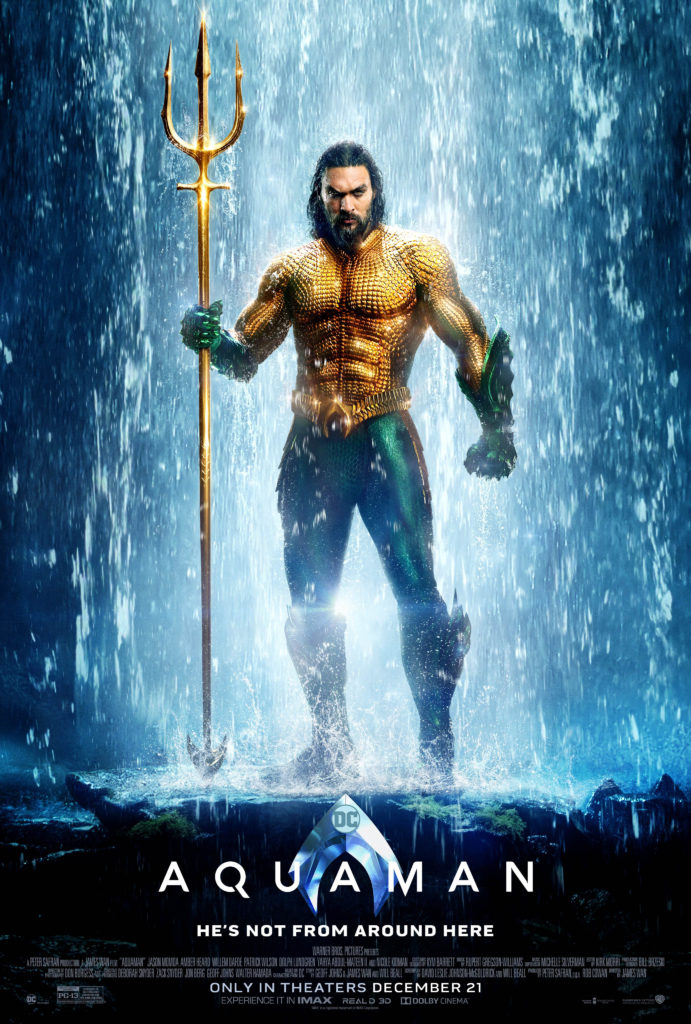 Official poster for 2018 Aquaman movie starring Jason Momoa