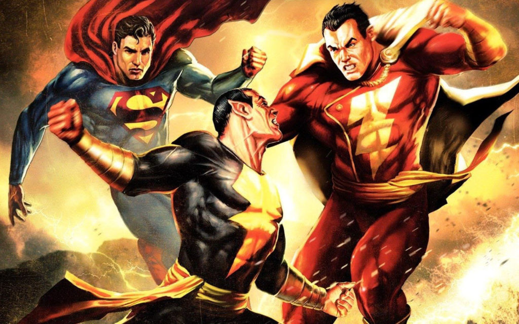 Shazam and Black Adam clash in DC Comics artwork