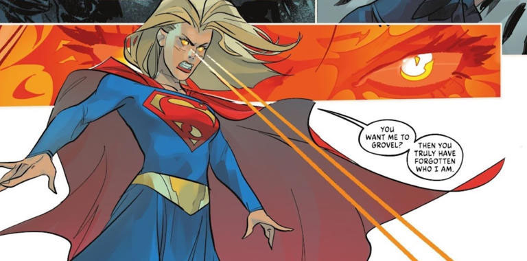 Supergirl unleashes her heat vision in DC Comics artwork