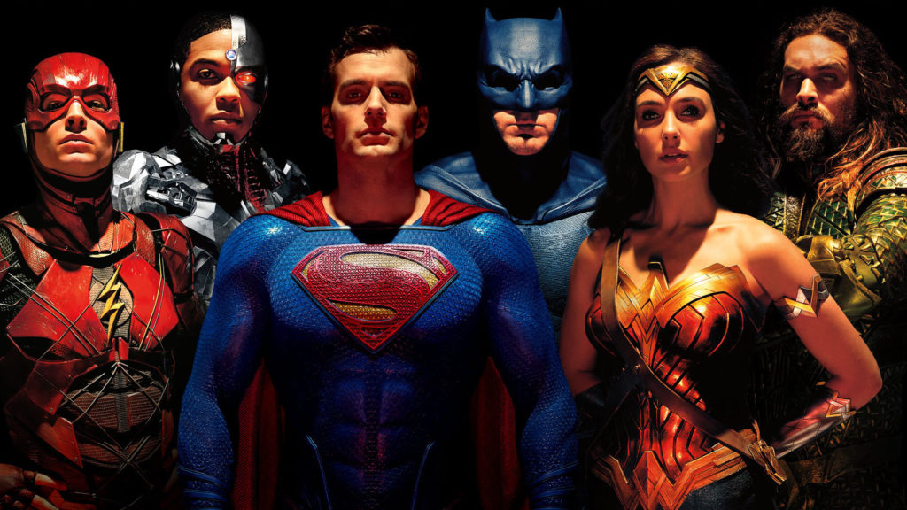 The live action Justice League team in 2017 movie