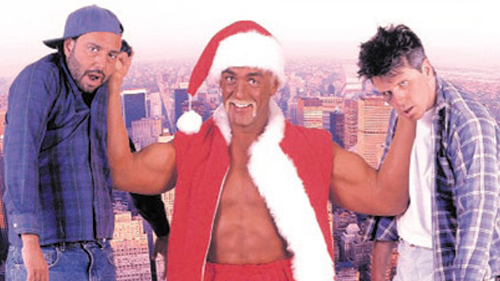 Hulk Hogan dressed as Santa in Santa with Muscles.