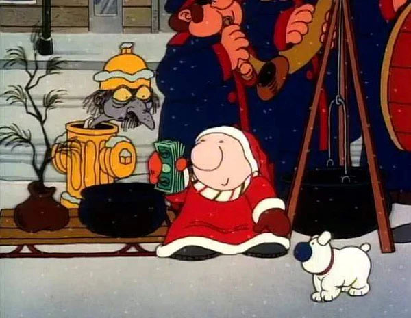 Ziggy giving a Christmas gift in Ziggy’s Gift