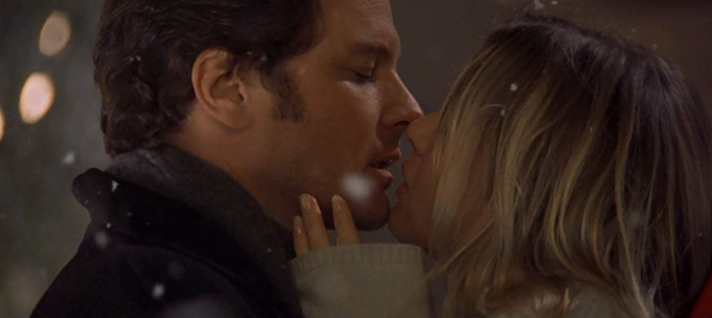 Bridget and Mark kissing on New Year’s Eve in Bridget Jones’s Diary