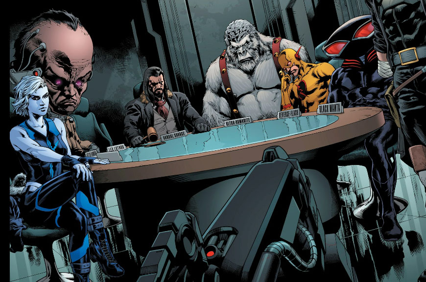 The Legion of Doom villains assembled together in DC Comics artwork