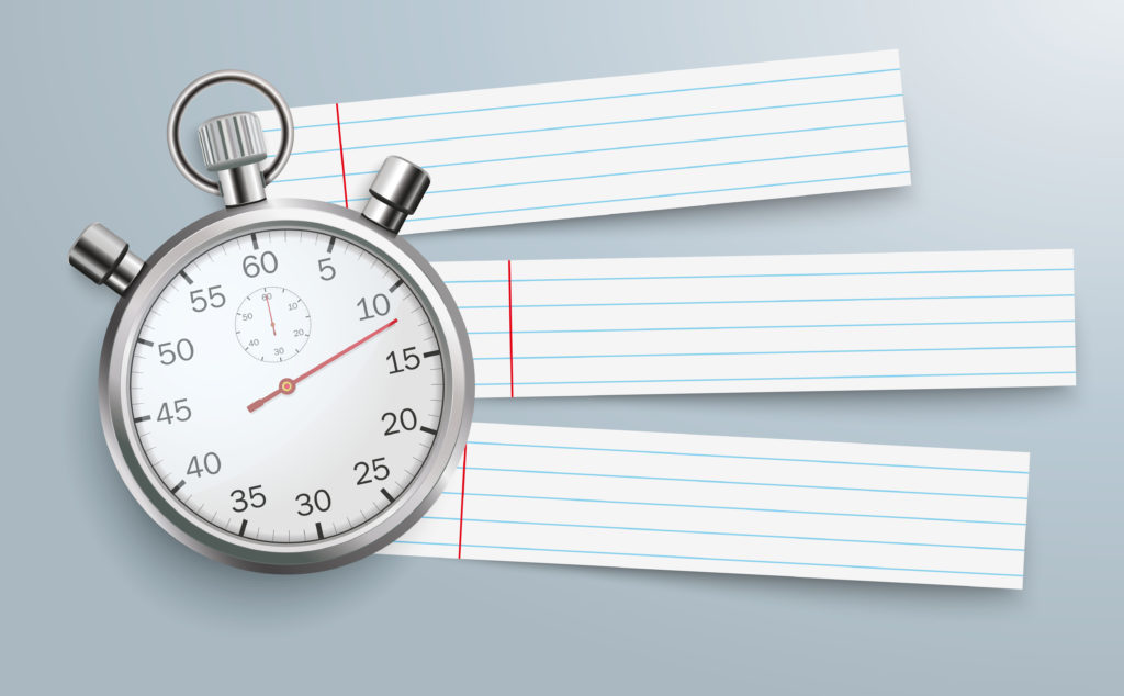 Timer and clue slips ready for a game of Fishbowl