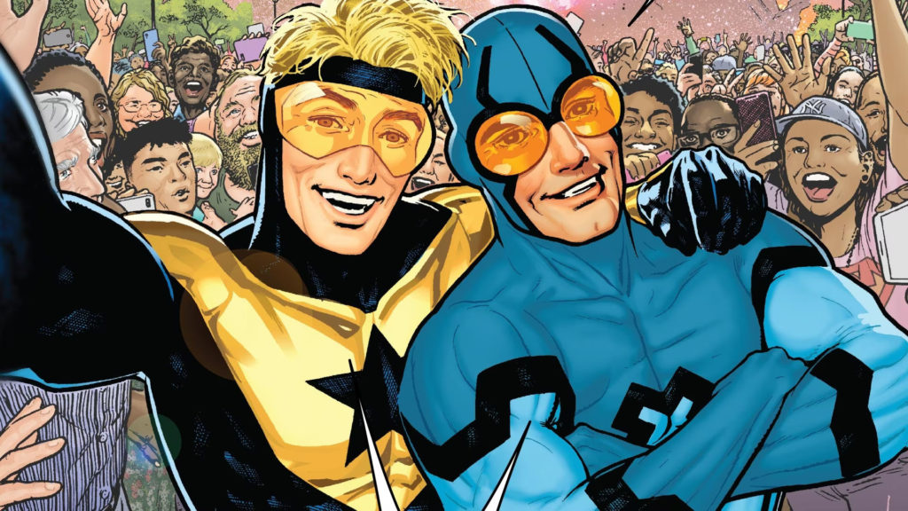 Booster Gold and Blue Beetle together in DC Comics artwork