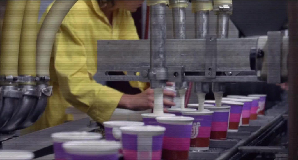 A container of The Stuff dessert in the film The Stuff (1985)