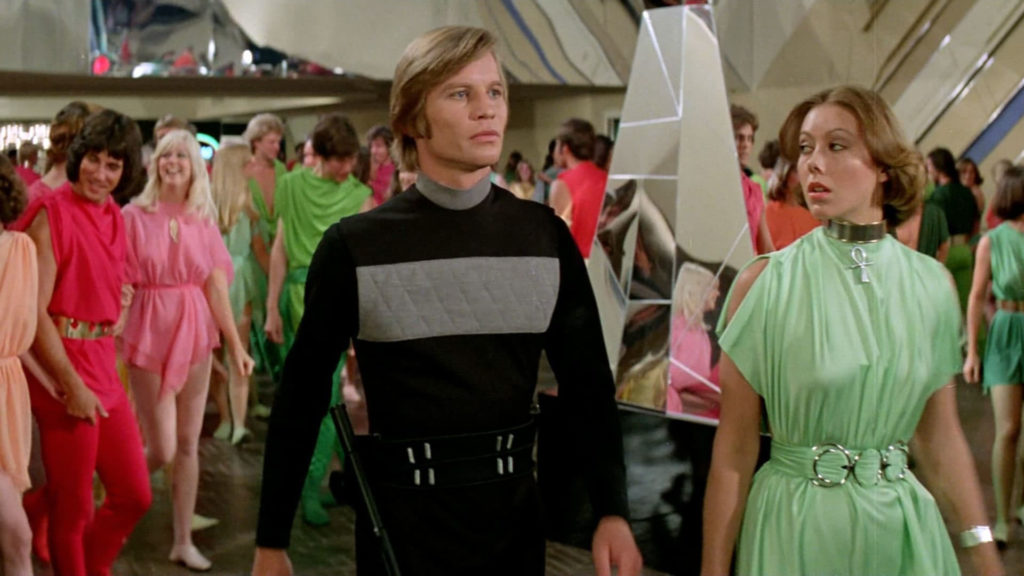 Logan’s Run - Cult Classics You Should Finally Watch - Michael York in a futuristic city scene from Logan’s Run