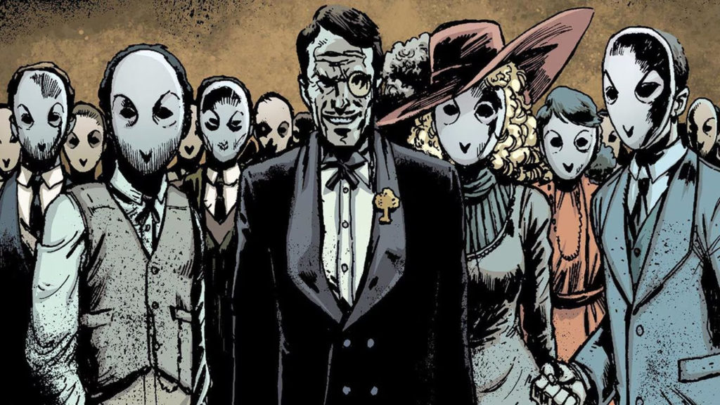 What Is the Court of Owls Gotham’s Secret Society - Members of the Court of Owls wearing their signature masks in DC Comics artwork