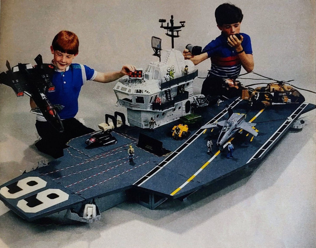 Why Vintage Toy Playsets Used to Feel So Much Bigger - Snake Mountain from the Masters of the Universe Origins toy line - USS Flagg playset from GI Joe