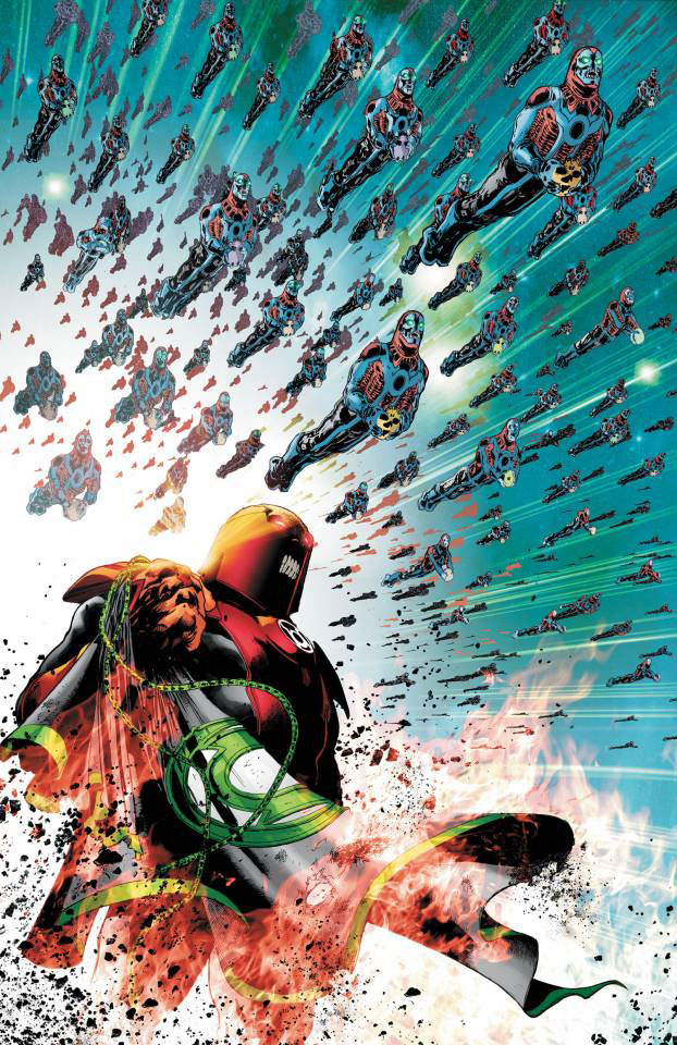 Who Are the Manhunters - Manhunters flying into battle in DC artwork