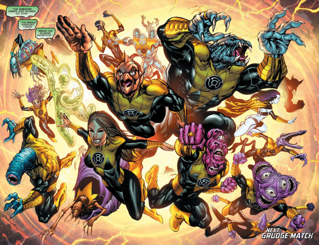 What Is the Sinestro Corps? DC’s Yellow Lanterns Explained - The Sinestro Corps flying toward a fight