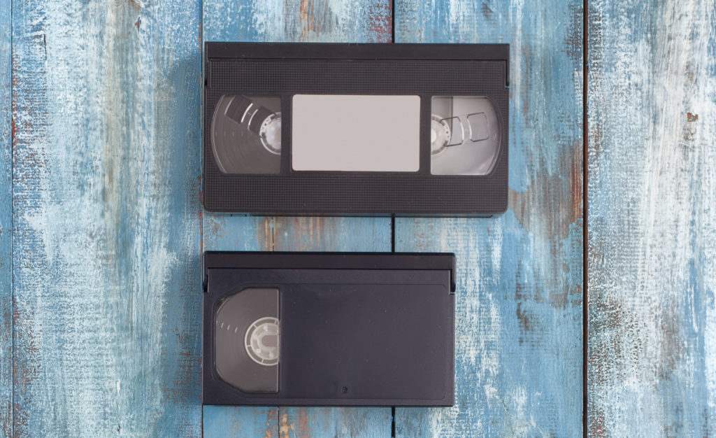 Why VHS Beat Betamax- A VHS and Beta tape next to one another for a size comparison